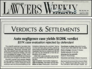 David C. Femminineo Wins $120K Verdict in Auto Negligence Case